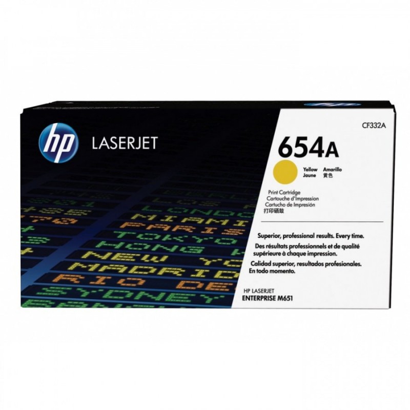 HP 654A Original LaserJet cartridge; yellow; 15000 Page Yield ; 1 - pack; HP Color LaserJet Enterprise M651-CF332A