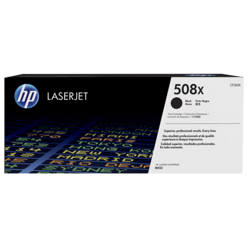 HP 508X Original LaserJet cartridge; black; 12500 Page Yield ; ; HP Color LaserJet Enterprise M552/M553/ M577-CF360X