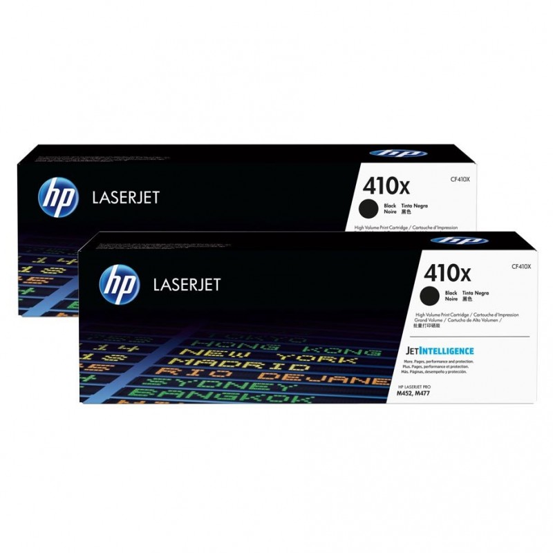 HP 410X Original LaserJet cartridge; black; 6500 Page Yield ; 2 - pack; HP Color LaserJet Pro M377/M452/MFP M477-CF410XD