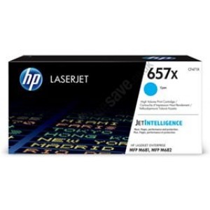 HP 657X Original LaserJet cartridge ;Cyan; 23000 Page Yield ; HP Color LaserJet Enterprise MFP M681 / MFP M684
