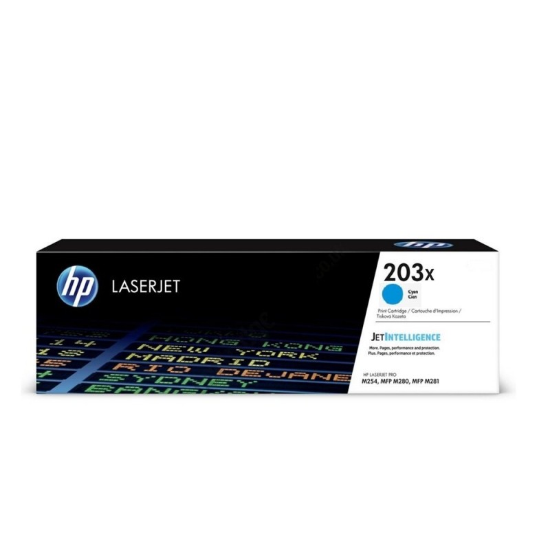 HP 203Х Original LaserJet Toner Cartridge; Cyan; Page Yield  2,500 pages; HP Color LaserJet Pro M254dw; M254nw; MFP M280nw; M281fdn; M281fdw-CF541X