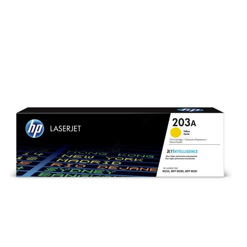 HP 203A Original LaserJet Toner Cartridge; Yellow; Page Yield  1,300 pages; HP Color LaserJet Pro M254dw; M254nw; MFP M280nw; M281fdn; M281fdw-CF542A