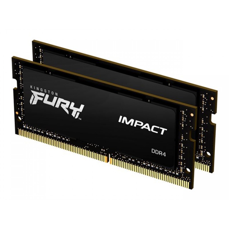 KINGSTON 64GB 3200MHz DDR4 CL20 SODIMM Kit of 2 FURY Impact, KF432S20IBK2/64