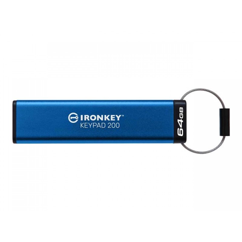 KINGSTON 64GB IronKey Keypad 200 FIPS 140-3 Lvl 3 Pending AES-256 Encrypted, IKKP200/64GB