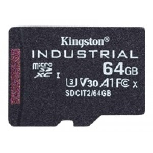 KINGSTON 64GB microSDXC Industrial C10 A1 pSLC Card Single Pack w/o Adapter