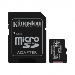MicroSD card Kingston 64GB micSDXC Canvas Select Plus 100R A1 Class 10 UHS-I with SD Adapter, read: up to 100MB/s