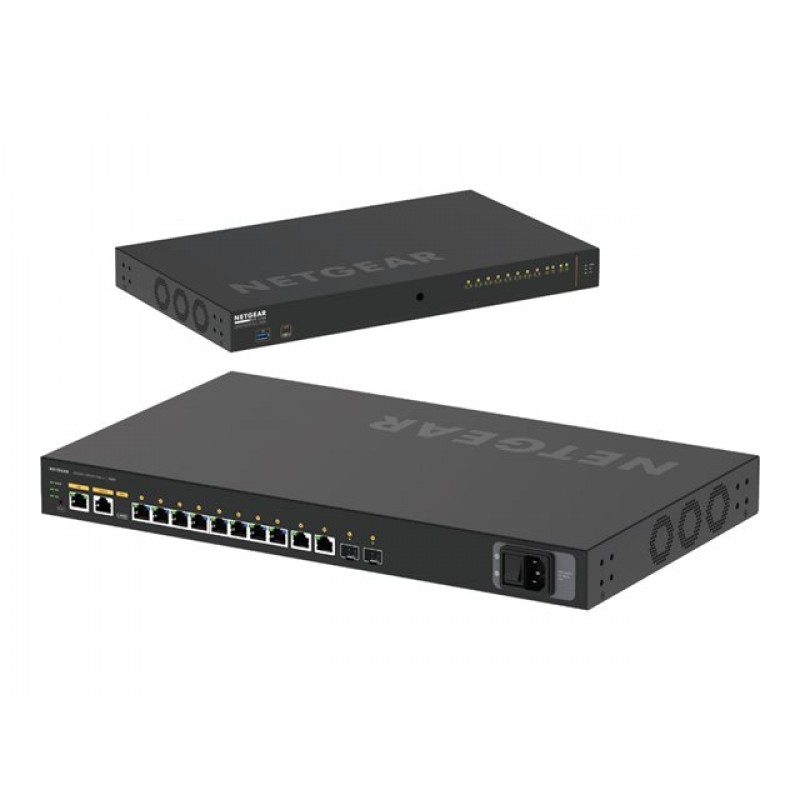 NETGEAR 12-Port AV Line M4250-10G2XF-PoE++ 8x1G Utra90 PoE++ 802.3bt 720W 2x1G 2xSFP+ Managed Switch-GSM4212UX-100EUS