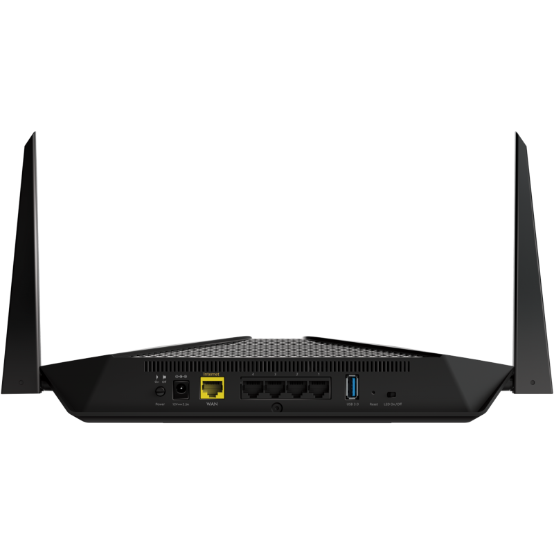 Netgear RAX40, 4PT AX3000 (600 + 2400 Mbps) Nighthawk AX4/4 Stream, Dual Band WiFi AX, MU-MIMO, Gigabit Router with USB-RAX40-100PES