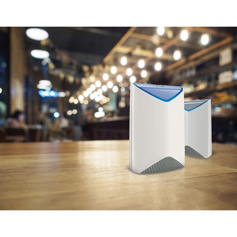 Netgear ORBI Pro SRK60, 4PT AC3000 (1733 + 866 + 400 Mbps) Tri-band WiFi, Multi-MIMO, Gigabit Router, 6 internal antenas, с голям екстендър-SRK60-100EUS