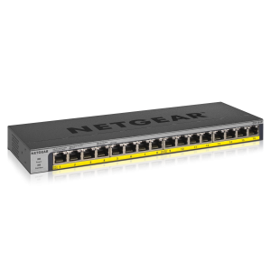 Netgear GS116LP, 16x 10/100/1000 ProSafe Gigabit switch, 16x POE+ ports, (Up to 76W), Fanless