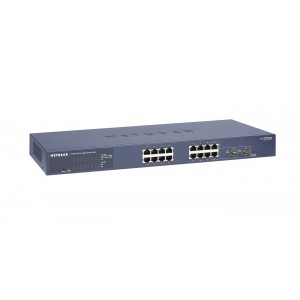 Netgear GS716T, 16 x 10/100/1000 Gigabit Smart switch with 2 SFP, Advanced features, Link Aggregation