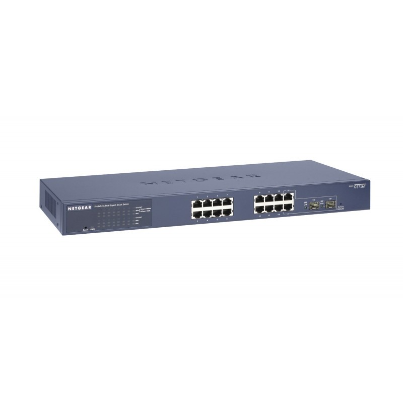 Netgear GS716T, 16 x 10/100/1000 Gigabit Smart switch with 2 SFP, Advanced features, Link Aggregation-GS716T-300EUS