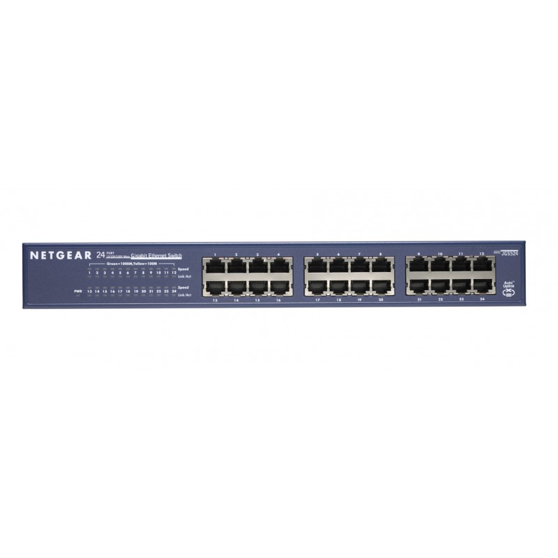 Netgear JGS524, 24 x 10/100/1000 ProSafe Gigabit switch Rack-mountable-JGS524-200EUS