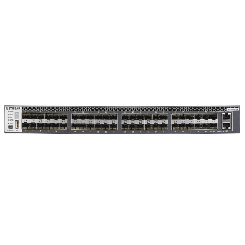 Netgear M4300-48XF, 48 x SFP+, 2 x 10G Base-T dedicated, Stackable Switch-XSM4348FS-100NES
