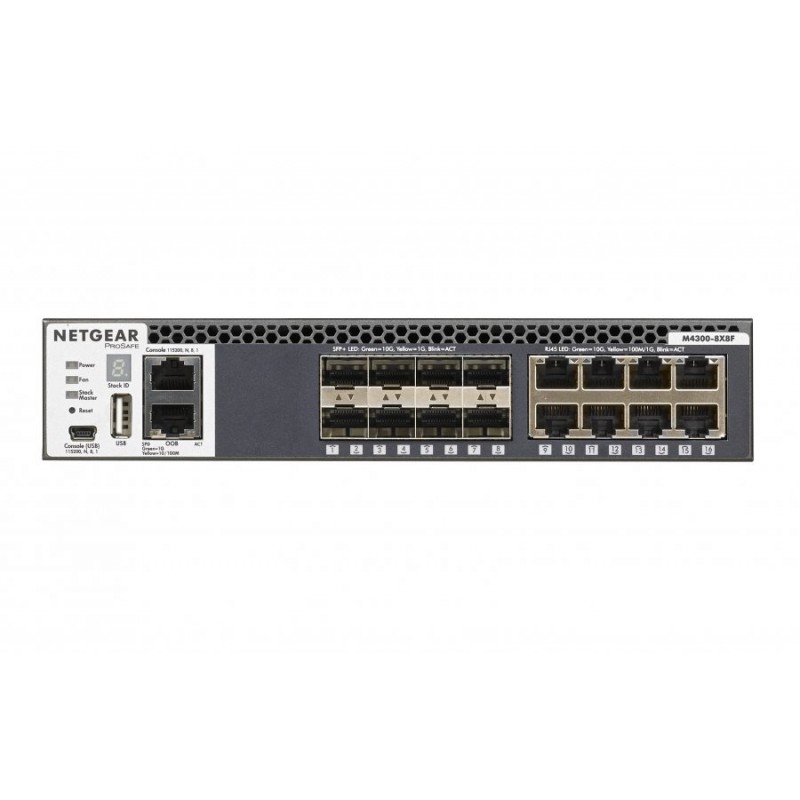 Netgear M4300-8X8F, 8 x 10G Base-T, 8 x SFP+ dedicated, Stackable Smart Switch-XSM4316S-100NES