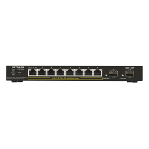 Netgear GS350 Series GS310TP, 8 x 10/100/1000 Gigabit Smart switch, 8 x PoE+ and 2 SFP, enhanced QoS (Up to 55W)