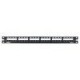 19" 24-Port Metal Patch Panel Mini-Com with strain relief bar-CP24WSBLY