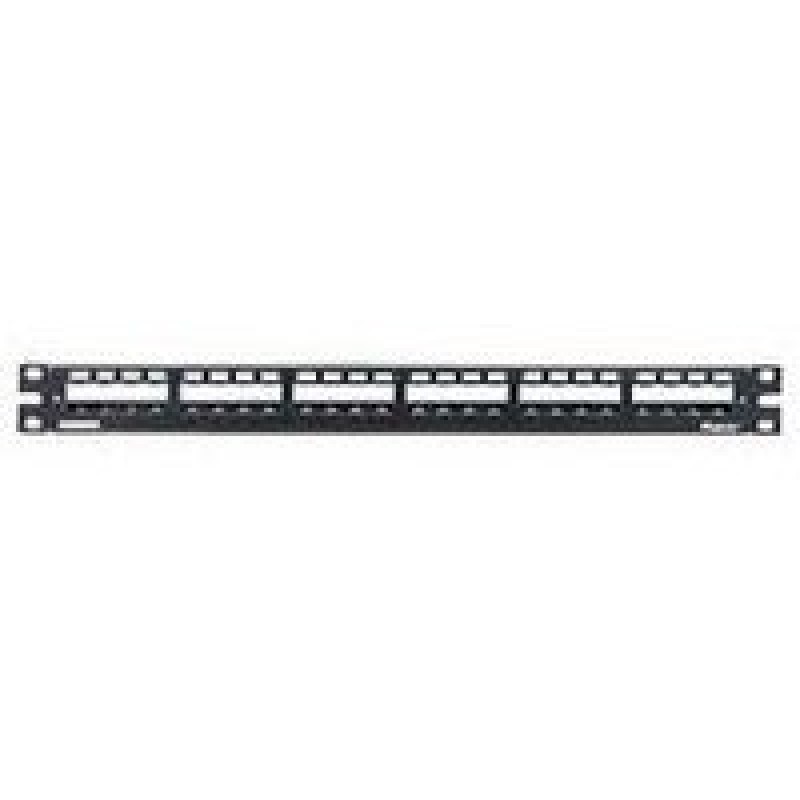 19" 24-Port Metal Patch Panel Mini-Com with strain relief bar-CP24WSBLY
