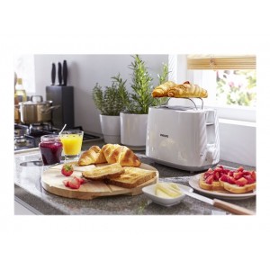 PHILIPS Daily Collection Toaster 8 settings Integrated bun warming rack Compact design