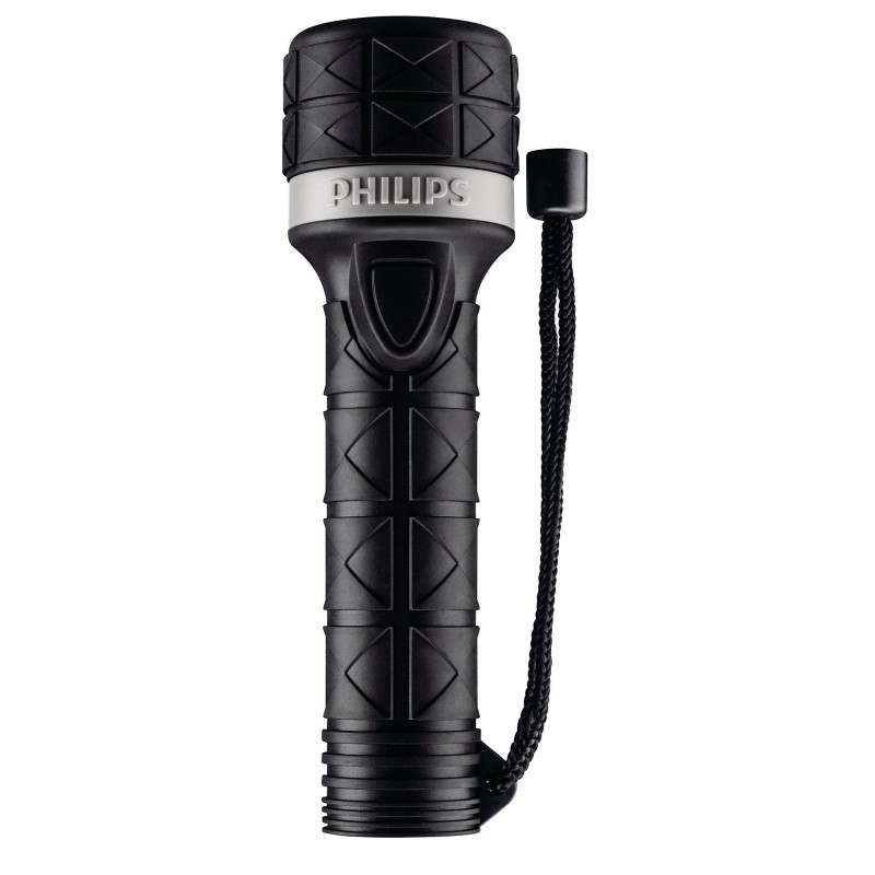 Philips LED фенерче водоустойчиво, без вкл. батерии 2 x AA, осв.разстояние 60м, цвят: черно, гумирано-SFL5200
