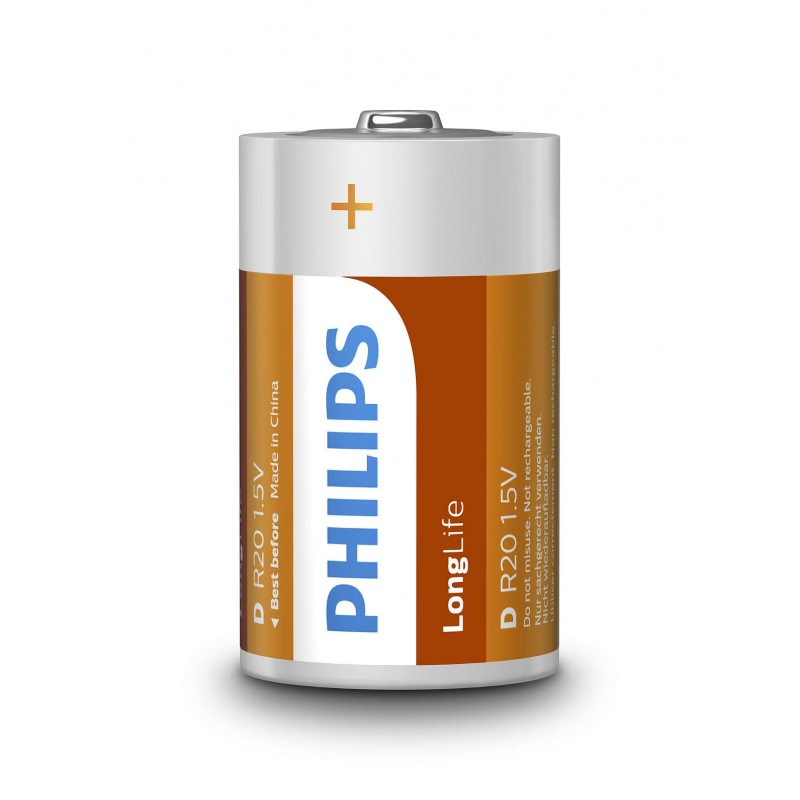 Philips Longlife батерия R20 (D), 2-blister-R20L2B/10