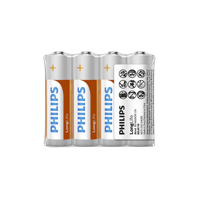 Philips Longlife батерия R6 AA (E), 4-foil-R6L4F/10