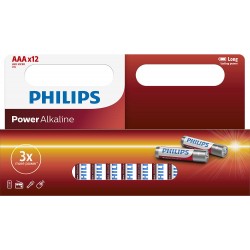 Philips Power Alkaline LR03 AAA 12-wide multi pack