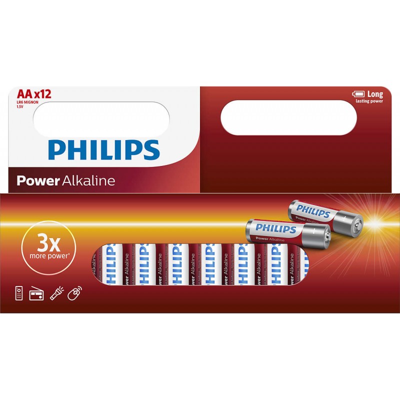 Philips Power Alkaline LR6 AA 12-wide multi pack-LR6P12W/10