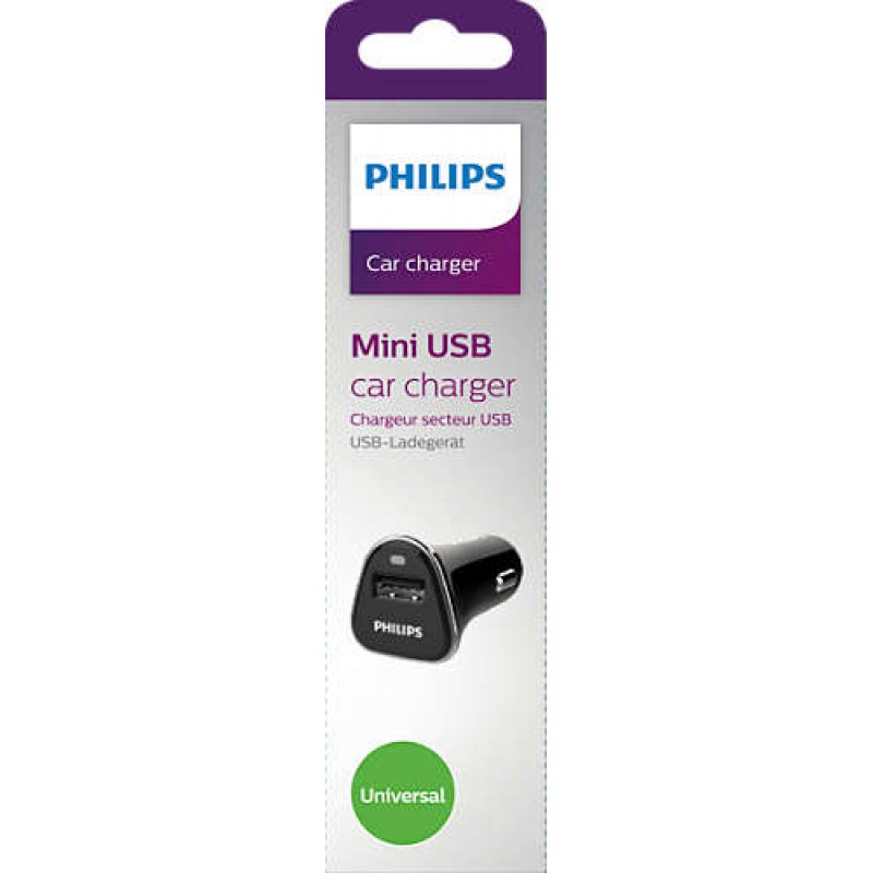 Philips автомобилно зарядно устройство за USB устройства, 5V/2.1A, с вкл. USB кабел-DLP2359
