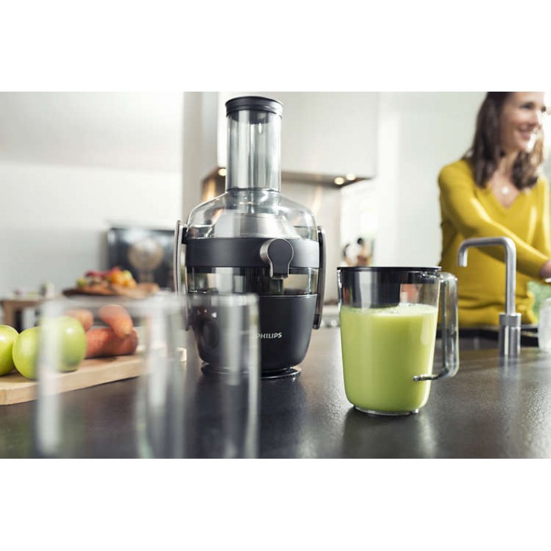 Philips Avance Collection Сокоизстисквачка QuickClean 1000 W XXL улей за подаване, Технология FiberBoost, цвят черен-HR1919/70