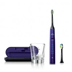 Philips Четка за зъби с акумулаторна батерия Sonicare Diamond Clean Amethyst 5 режима, 2 глави, зареждаща чаша, USB зарядно цвят аметист