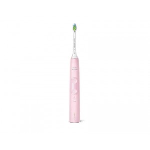 Philips Четка за зъби с акумулаторна батерия Sonicare ProtectiveClean 4500 Електрическа звукова четка за зъби Вграден сензор за натиск, 2 режима на чистене, 1 x функция BrushSync, цвят розов