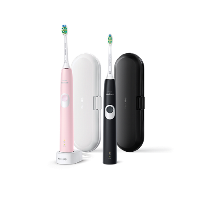 Philips Четки за зъби с акумулаторна батерия ProtectiveClean 4300 - 2бр, Вграден сензор