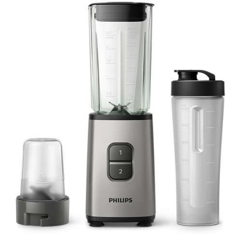 Philips Daily Collection Мини блендер, 350W, преносима бутилка On the Go, мини чопър-HR2605/80