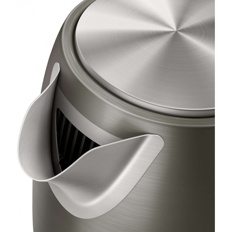 Philips Електрическа кана Daily Collection, Капак с пружина, Микромрежест филтър, Светлинен индикатор, 1,7л, 2200W, метал, цвят титанов-HD9352/80