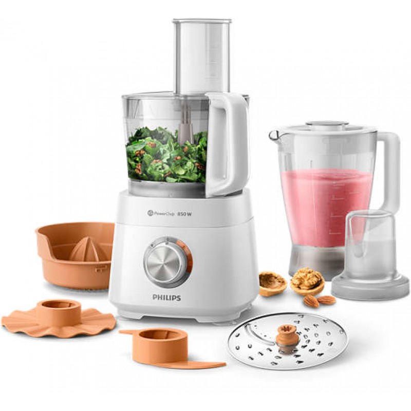 Philips Кухненски робот Viva Collection 850 W, 30 функции, Диск "2 в 1", Цитрус преса и мелачка-HR7520/00