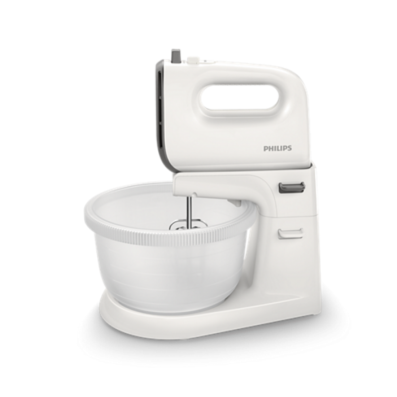 Philips Миксер на стойка  Viva Collection 450 W, 5 скорости + турбо, Автоматично задвижвана 3 л купа, Кашмирено сиво-HR3745/00