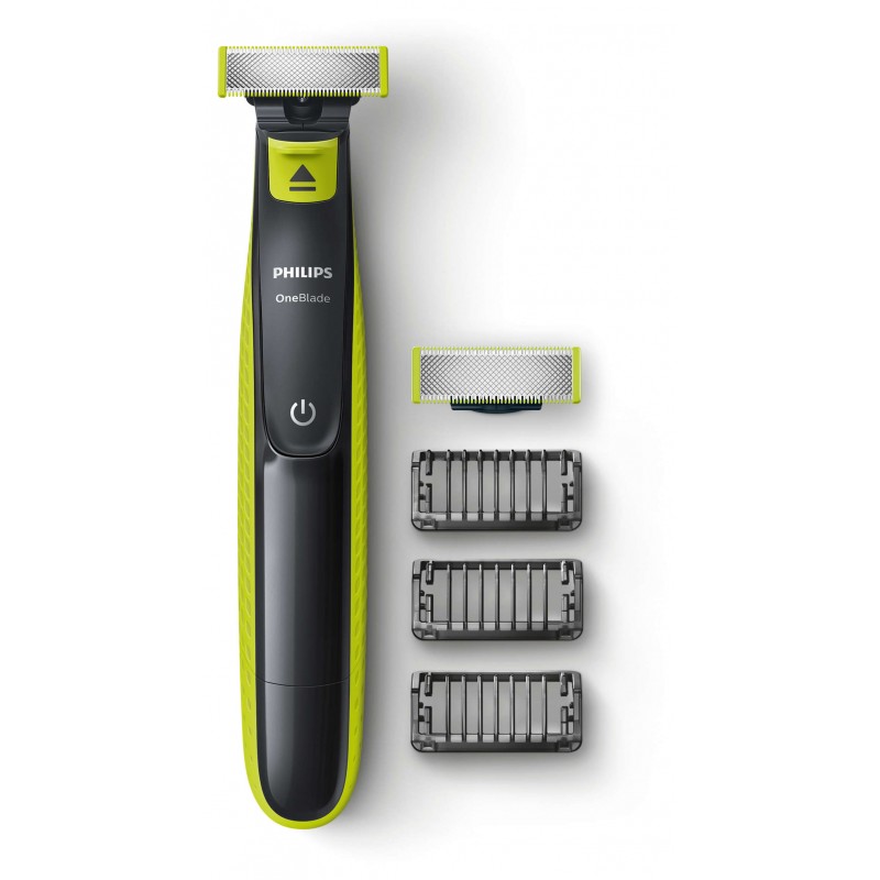 Philips OneBlade Уред за подстригване, оформяне, бръснене, За всякаква дължина на косъма, 3 гребена, с щракване, С презареждане, за сухо и мокро-QP2520/30