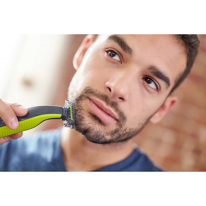 Philips OneBlade Уред за подстригване, оформяне, бръснене, За всякаква дължина на косъма, 3 гребена, с щракване, С презареждане, за сухо и мокро-QP2520/30