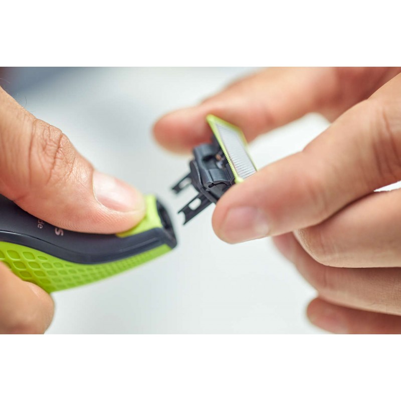 Philips OneBlade Уред за подстригване, оформяне, бръснене, За всякаква дължина на косъма, 3 гребена, с щракване, С презареждане, за сухо и мокро-QP2520/30
