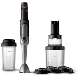 Philips Ръчен пасатор Viva Collection ProMix Пасираща мощност от 800 W, SpeedTouch с регулиране на скоростта, Чаша за из път, Спирализатор, Лесно почистване
