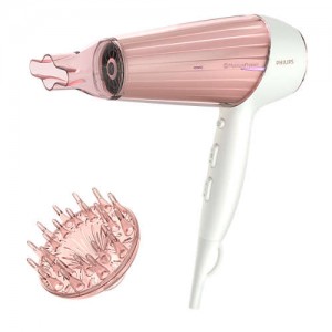 Philips Сешоар DryCare Prestige MoistureProtect, 2300W мощност при сушене, Йонна грижа за блестяща коса