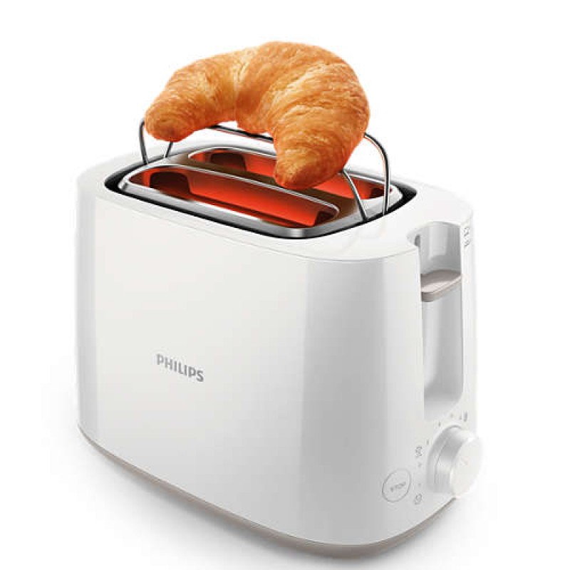 Philips Тостер Daily Collection  2 големи отделения с променлива ширина, 8 настройки, бял-HD2581/00