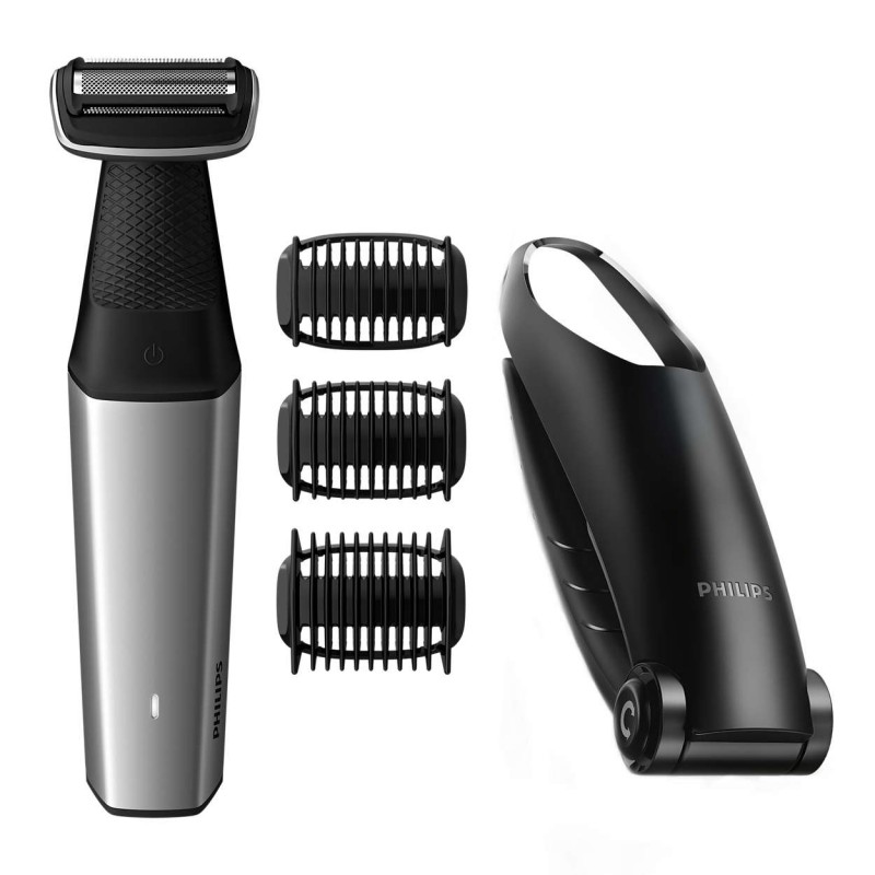 Philips Водоустойчив тример за тяло Series 5000,  гребена с щракване, 3, 5, 7 мм, 60 мин. безжична работа/1 ч. зареждане, Приставка за гръб,-BG5020/15