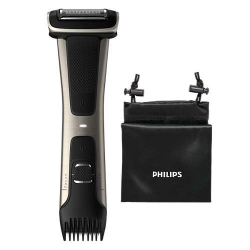 Philips Водоустойчив тример за тяло Series 7000, Самобръсначка, следваща 4D контур, Вграден тример (3 – 11 мм), 80 мин време на работа, 1 час зареждане-BG7025/15