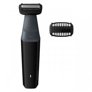 Philips Водоустойчив тример за тяло  series 3000, Бръснене с нежност към кожата, 1 гребен за поставяне с щракване, 3 мм, 50 мин без кабел/8 ч зареждане