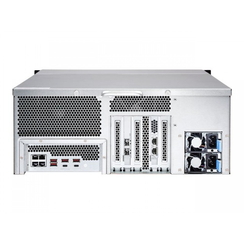 QNAP 24-Bay 4U Rackmount NAS Intel Xeon E-2236 6 cores/12 threads 3.4GHz processor 128GB ECC DDR4 24x2.5inch/3.5inch SATA-TS-H2483XU-RP-E2236-128G