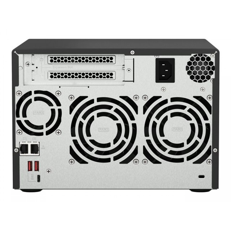 QNAP 6-bay NAS AMD Ryzen Embedded V1500B 2.2GHz 8GB 6xSATA 6Gb/s bays 2xM.2 NVMe PCIe Gen3 SSD slots 2x2.5GbE LAN optional 10GbE-TS-673A-8G