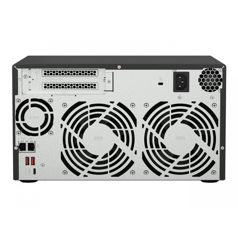 QNAP 8-bay NAS AMD Ryzen Embedded V1500B 2.2GHz 8GB 8xSATA 6Gb/s bays 2xM.2 NVMe PCIe Gen3 SSD slots 2x2.5GbE LAN optional 10GbE-TS-873A-8G