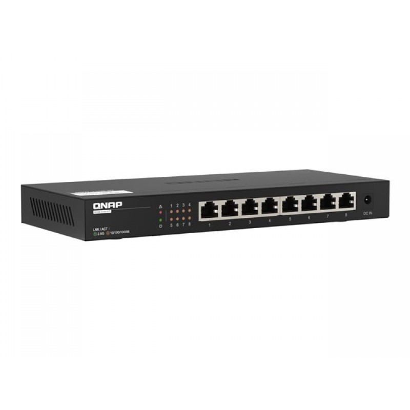 QNAP QSW-1108-8T 8 port 2.5Gbps auto negotiation 2.5G/1G/100M unmanaged switch, QSW-1108-8T